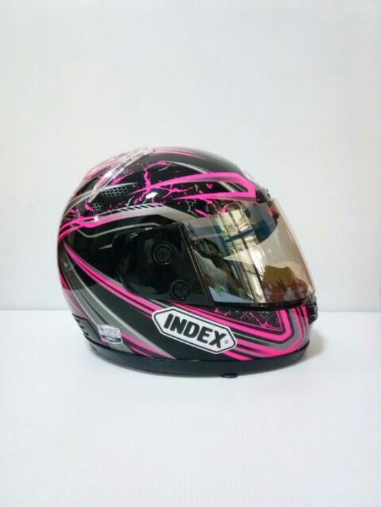 หมงกกันน็อค Index 811 ลาย ชิวหน้าใสเคลือบปรอท