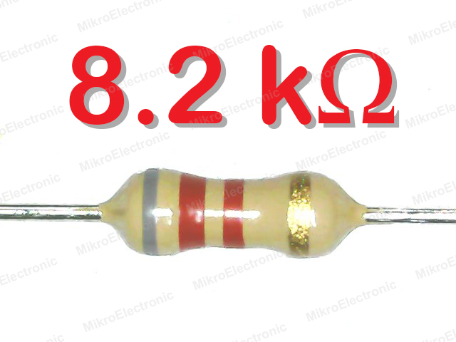 8.2K 1/4W 5% ตัวต้านทาน แพ็คละ 10 ตัว Carbon Film Fixed Resistor