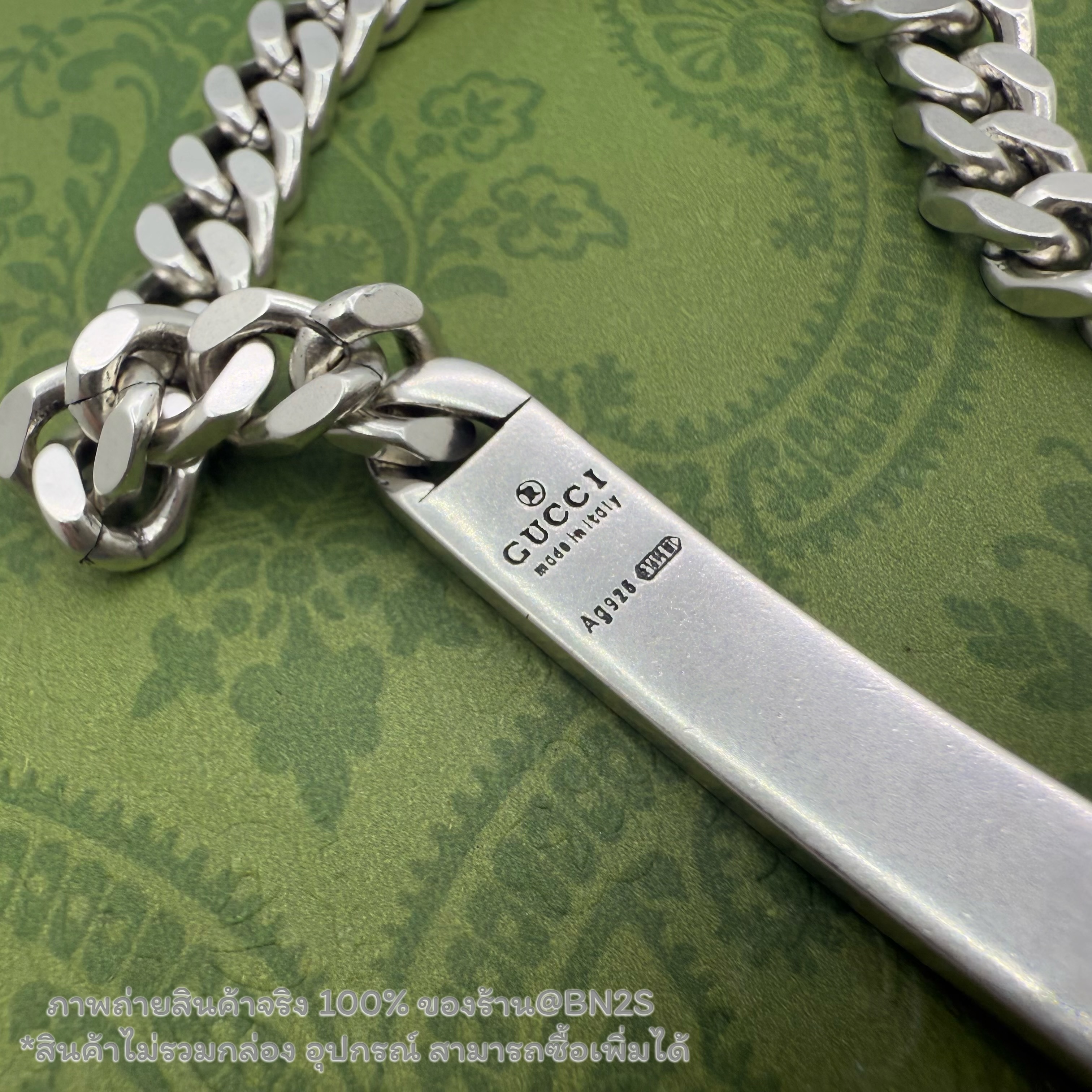 (ORI) สร้อยข้อมือ GG GHOST CHAIN BRACELET อะไหล่เงินปั๊ม GG หัวกะโหลก พร้อมส่งในไทย งานสวยสั่งเลย ความยาว 21 ซม. ฟรีถุงกระดาษ ซองซิปล็อคแบรน์