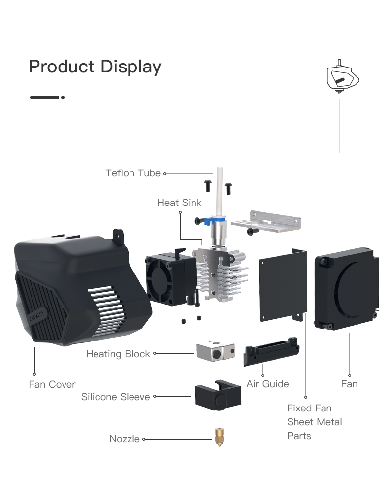 Crealit Part CR-10 Smart Full Hot End อะไหล่ ชุดหัวพิมพ์ เครื่องพิมพ์ 3D Printer Part HotEnd