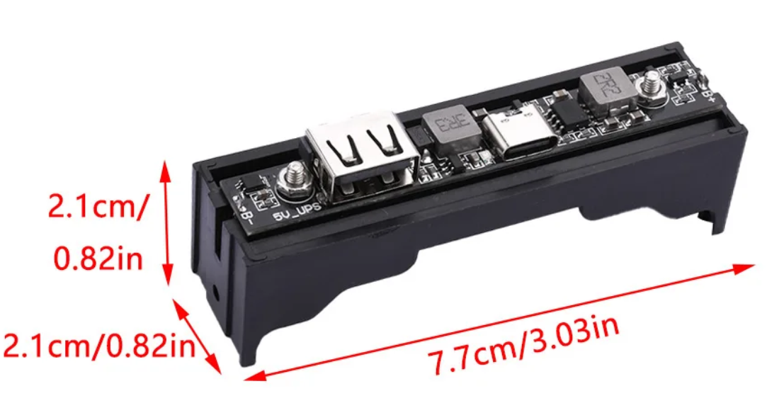 Type-c UPS 5V 18650 Lithium Battery Charger Board DC-DC Step Up Booster UPS Converter Charging Backup Power Supply