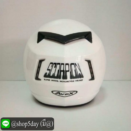 AVEX หมวกกันน็อคเต็มใบ รุ่น SCORPION สีขาวเงา แว่นดำ