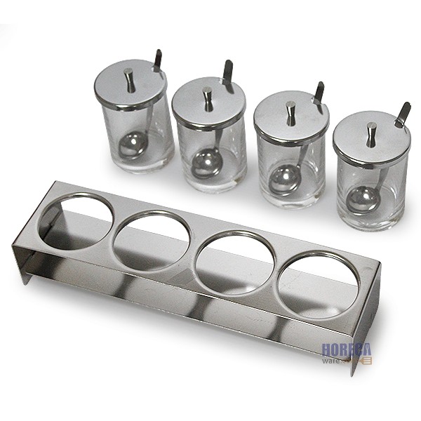 4-piece long condiment set, 6 oz., anchor