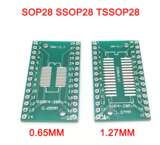 SOP28 SSOP28 TSSOP28 to DIP28 PCB Pinboard SMD To DIP 0.65mm/1.27mm to 2.54mm DIP Pin Pitch PCB Board Converter Socket