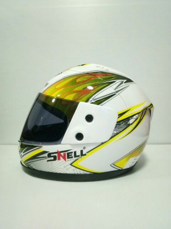 🔥หมวกกันน็อค SNALL RYUKI ลายเหลืองขาวเงา