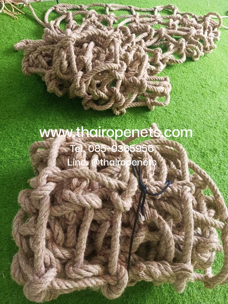 ตาข่ายทหาร ตาข่ายลูกเสือ เชือกใหญ่ 24mm. ช่องตา 30x30 cm. งานถักตามสั่ง
