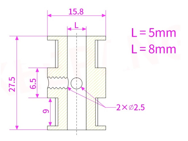 GT2 Double Head Timing Pulley 20 Teeth ID 5/8mm 6mm Width Timing Pulley for GT2 Timing Belt Width6mm