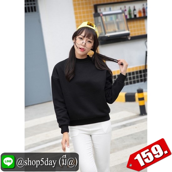 🔥 หนาวแล้วจร้า เสื้อกันหนาวแขนยาวผ้าสำลีหนานุ่ม 14 สีจุใจ ‼️