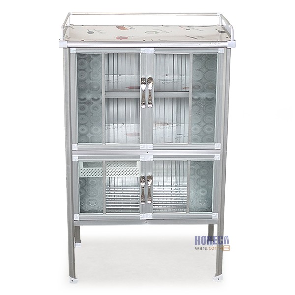 ตู้กับข้าว 2.5 ฟุต 4 ประตู (สีขาว) ไลออน อลูมิเนียม คิทเช่น