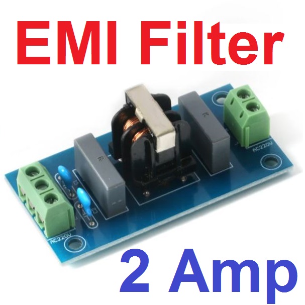 EMI Filter 220V 2A โมดูลลดสัญญาณรบกวน Power Line Filter Noise filter ตัวกรองไฟฟ้า AC ป้องกันสัญญาณรบกวนระบบไฟฟ้า ลดปัญหาสัญญาณรบกวนไฟฟ้าจากคลื่นรบกวน