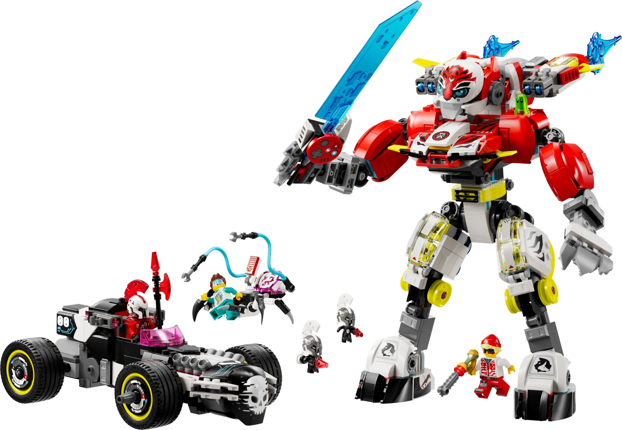 LEGO DREAMZzz เลโก้ 71497 Cooper's Tiger Mech and Zero's Hot Rod Car