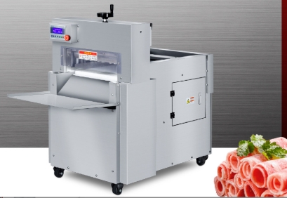 เครื่องหั่นเชิงพาณิชย์, เครื่องหั่น CNC แบบสี่ลูกกลิ้ง, เนื้อแกะหั่นแช่แข็ง, เนื้อวัวหั่นบาง, เครื่องไสเนื้อเชิงพาณิชย์ขนาดใหญ่
