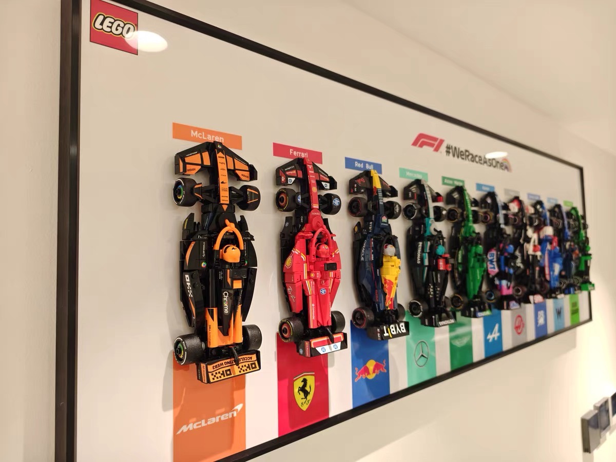 Display frame สำหรับ LEGO Speed Champion F1 10 คัน (สีขาว)