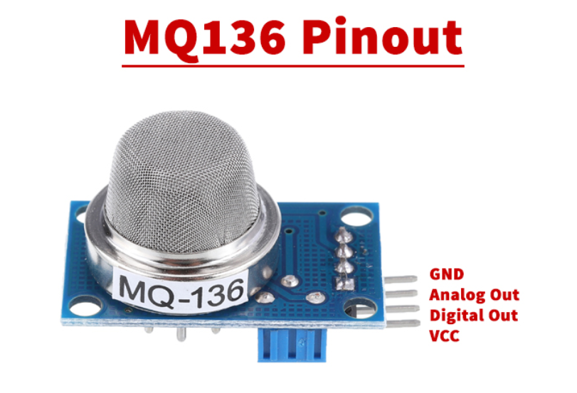 MQ-136 ตรวจจับแก๊สไฮโดรเจนซัลไฟด์ (H2S) ใช้ในอุตสาหกรรมและการตรวจสอบมลพิษ Gas Sensor Module (Hydrogen Sulfide) เซนเซอร์แก๊ส MQ136