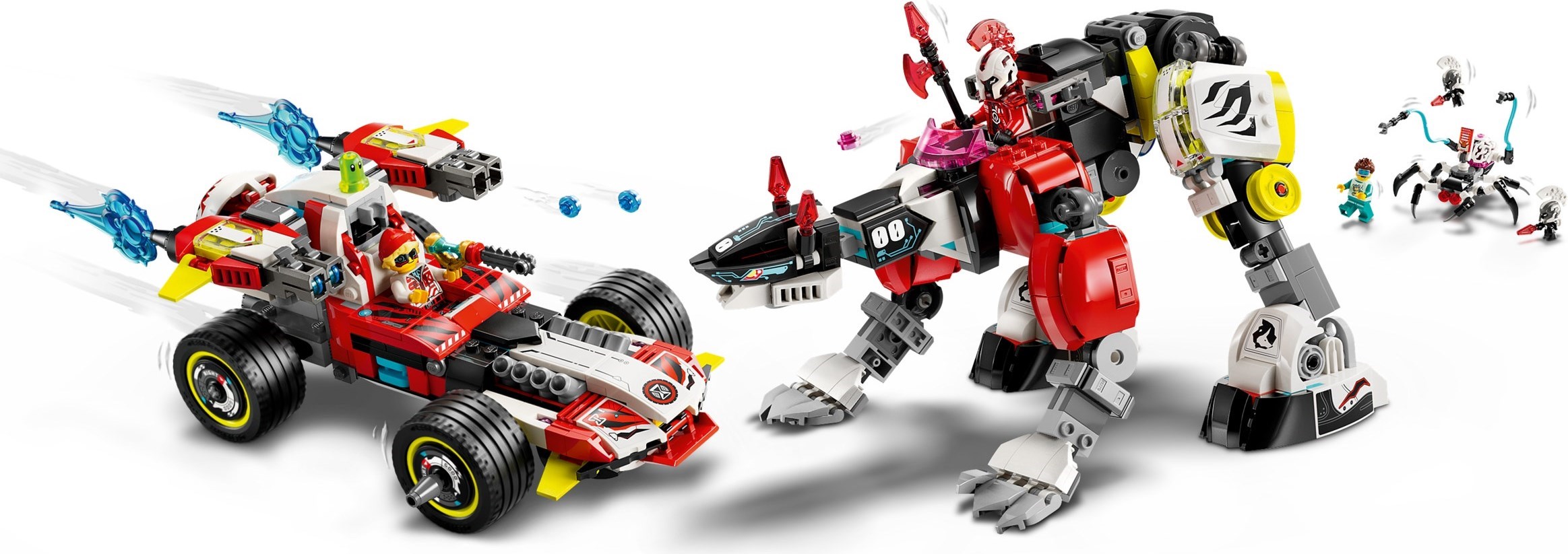 LEGO DREAMZzz เลโก้ 71497 Cooper's Tiger Mech and Zero's Hot Rod Car