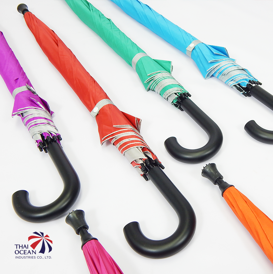 Leo ร่มไม้เท้าออโต้เปิด 28นิ้ว ผ้าเคลือบยูวีกันแดด กันฝน