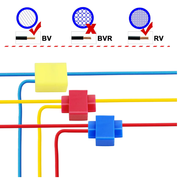 wire connector 0.5-1.5 sq.mm. non-destructive break-free wire splitter stripping-free plug-in terminal block