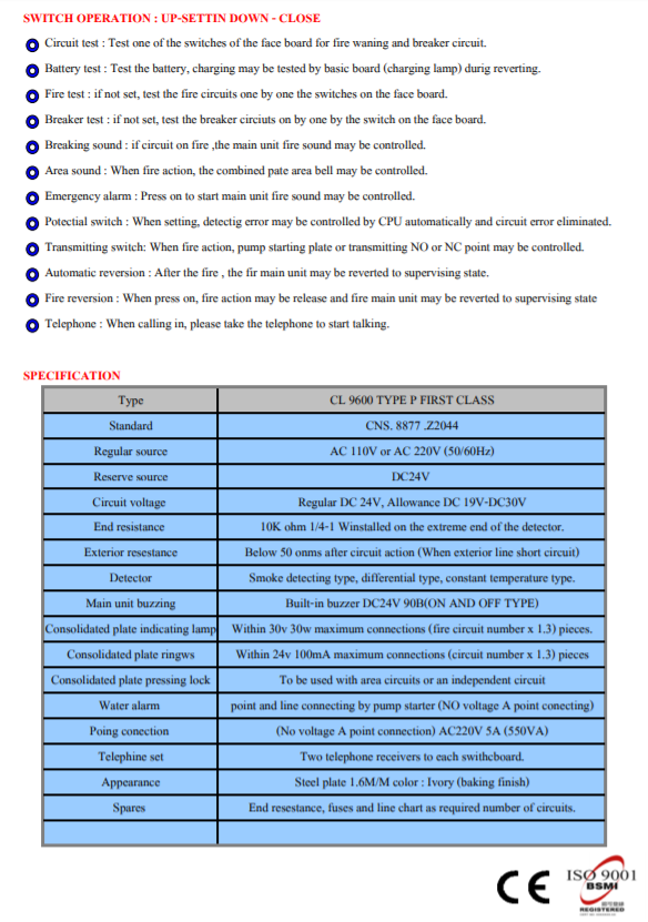 Fire Alarm Control Panel -10 ZONE ตู้ควบคุมระบบสัญญาณแจ้งเหตุเพลิงไหม้
