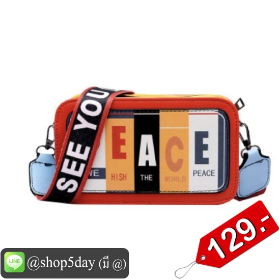🔥กระเป๋าผ้าสะพายข้าง Korea BAG -PEACE No.01