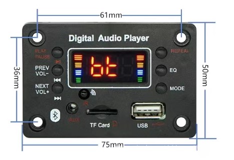 Bluetooth Audio Decoder Board ไม่มีวงจรขยายเสียง DC 12V USB Audio Module FM Radio MP3 Lossless Audio WAV Decoding Board Module