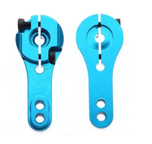 แขนยึดเซอร์โวมอเตอร์ สีน้ำเงิน 25T Metal ALUMINIUM blue color Servo Horn Rocker Arm RC Servo motor