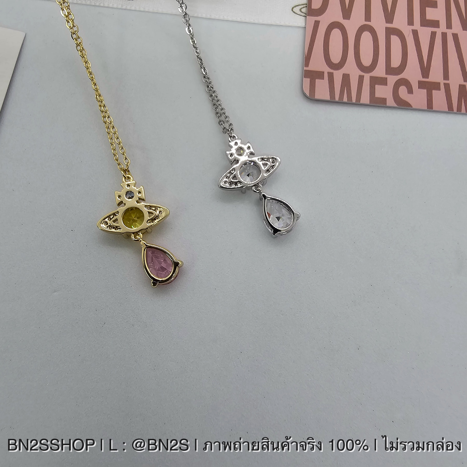 สร้อยคอจี้หยดน้ำ สายโซ่ รุ่น Vivienne Westwood ISMENE DROP PENDANT มีให้เลือกสองสี เงิน-ทอง งานสวยน่ารัก พร้อมป้ายโซ่ ปั๊มแบรนด์