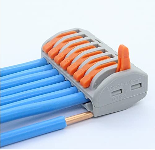 Terminal ต่อสายไฟ PCT-218 Wire Connector 8 Port Lever Conductor Compact Wire Fast Connection Terminal Suitable for Multiple Types of Wires