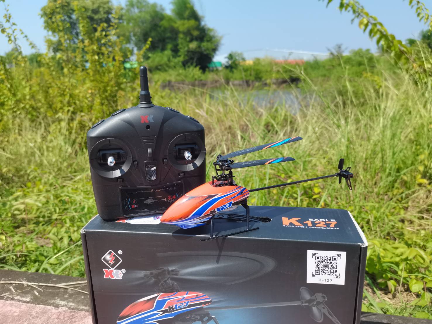 WL-TOYS XK K127 EAGLE เฮลิคอปเตอร์บังคับวิทยุ 4 CH ระบบ FBL 2.4GHZ สินค้าชุดพร้อมเล่น