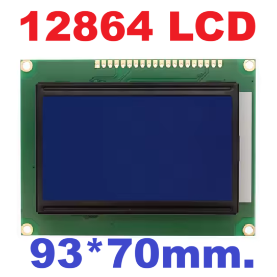 โมดูลจอแสดงผล LCD 12864 20PIN 93*70 mm Dots 5V blue screen/LCD screen/with Chinese font/backlight/KS0108 with data