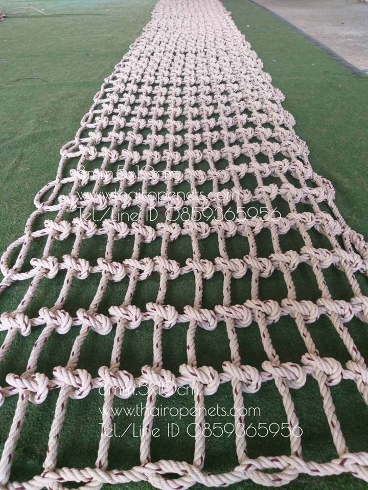ตาข่ายเชือกใยยักษ์ ขนาด 8 mm. ช่องตา 5 x 10 cm. (ผลิตได้ทุกขนาด)