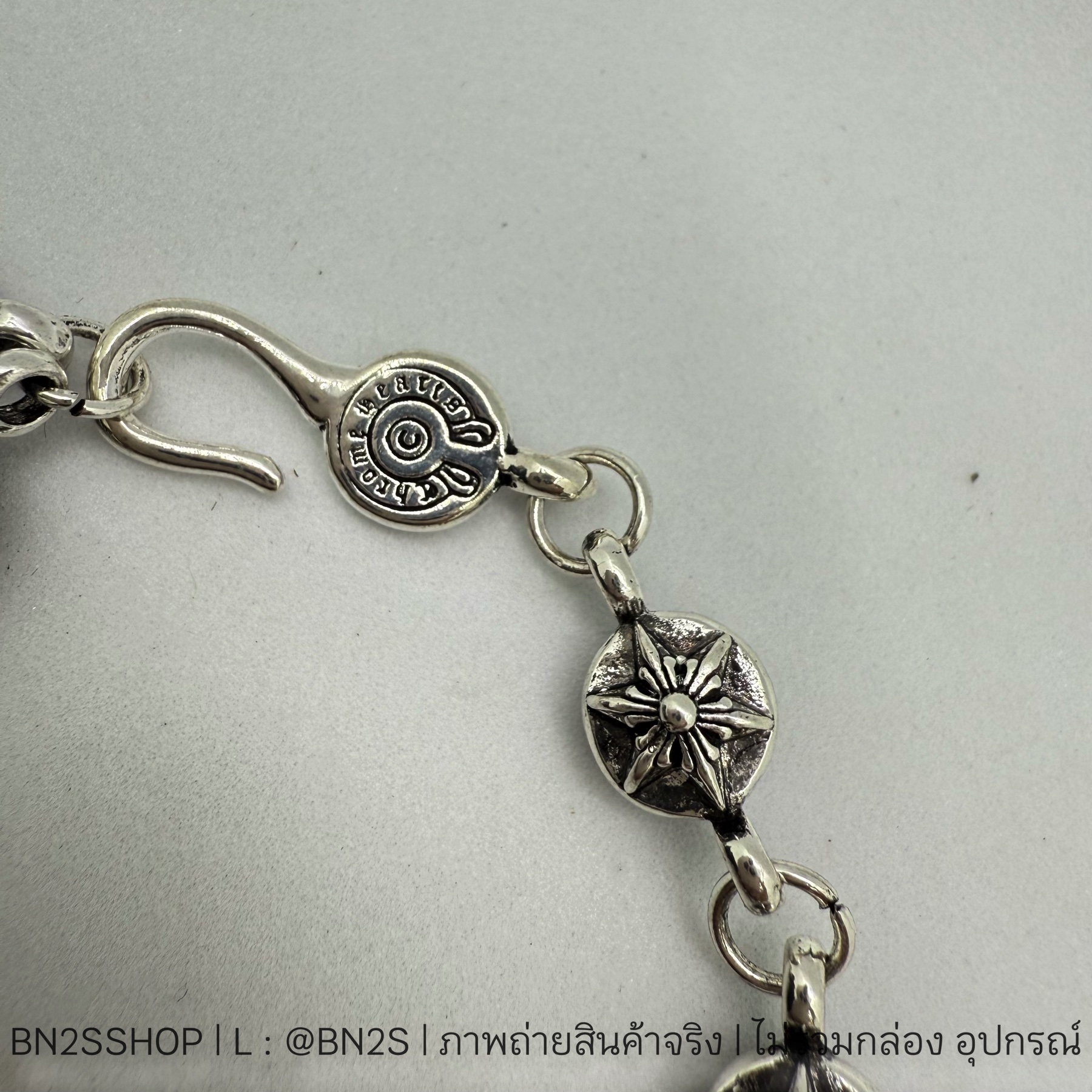 CHROME HEART Pendant Maltese Cross Chain Necklace | สร้อยคอผู้ชาย จี้กางเขน โครมฮาร์ท อะไหล่เงินปัดดำ |