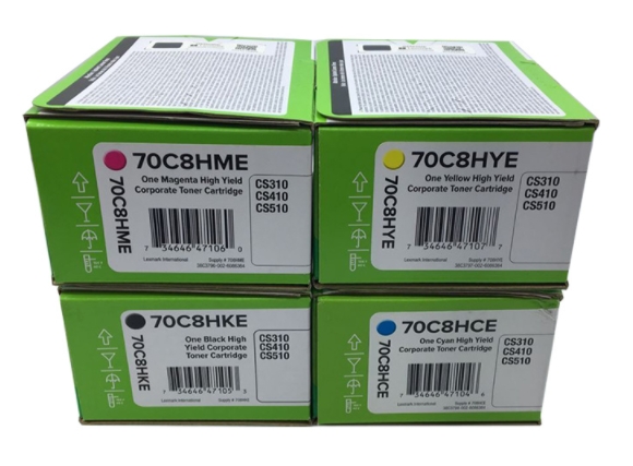 หมึกแท้Lexmark708HKE 708HCE 708HME 708HYE สำหรับเครื่องLexmark CS510