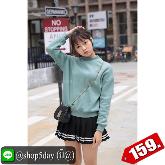 🔥 หนาวแล้วจร้า เสื้อกันหนาวแขนยาวผ้าสำลีหนานุ่ม 14 สีจุใจ ‼️