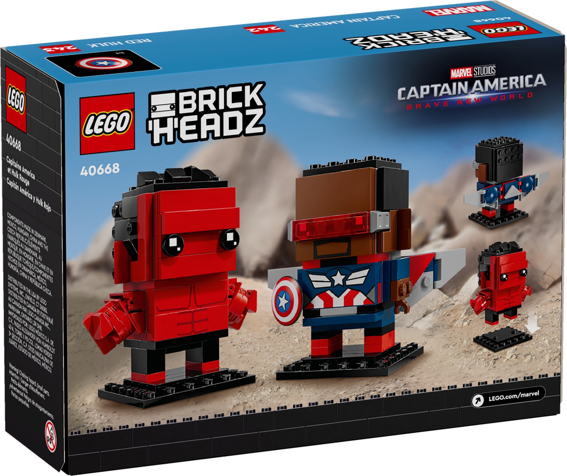 LEGO Brickheadz เลโก้ 40668 Captain America & Red Hulk