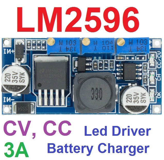 LM2596 DC-DC Step Down CC CV Power Supply Module LED Driver Battery Charger Adjustable LM2596S Constant Current Voltage