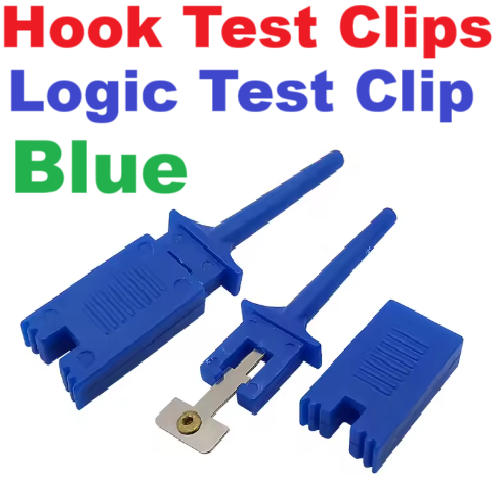หัวจับสายไฟ สีน้ำเงิน Patch test hook logic analyzer clip test clip wiring hook blue