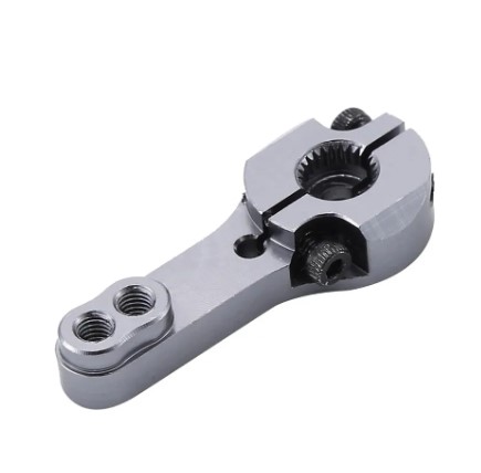 แขนยึดเซอร์โวมอเตอร์ สีเทา 25T Metal ALUMINIUM grey color Servo Horn Rocker Arm RC Servo motor