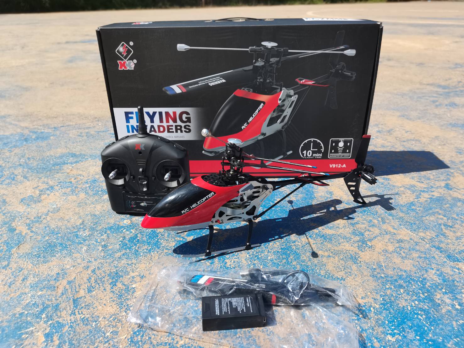 WLtoys V912S 2.4.G 4CH 6-Aixs RC เฮลิคอปเตอร์ ชุดพร้อมเล่น