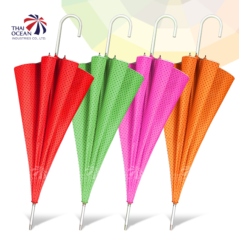 Leo ร่มอลูมิเนียมเบาพิเศษ เรียบหรู ขนาด 100 ซม. ลายจุด กางออโต้