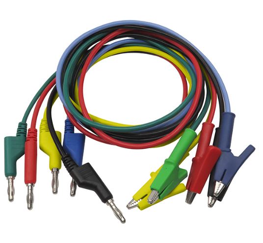 สายไฟปากคีบ 1 เมตร 1000V 15A 18AWG สีดำ Banana Plugs 4mm Insulated Alligator 15A Banana Plugs Alligator Clips Lead Wires 1M For Testing Probe