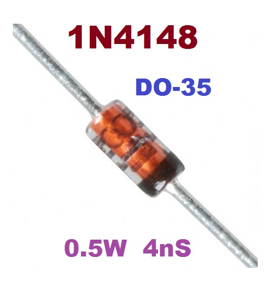 1N4148TA 100V/200mA 0.5W 4nS Small Signal Diode