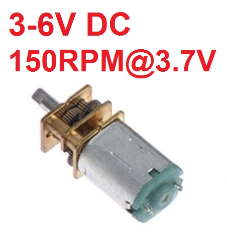 3-6V 150 rpm DC Mini Micro N20 Gear Motor Full Metal Gearbox Large Torque