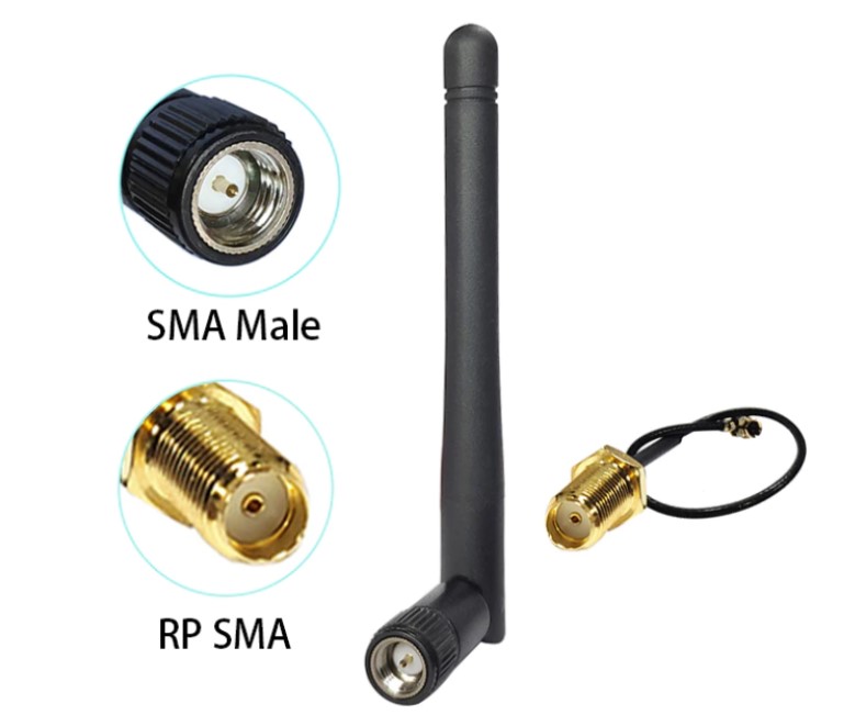 2.4G WIFI module uses IPEX to SMA female external antenna adapter, with SMA male antenna เสาอากาศ