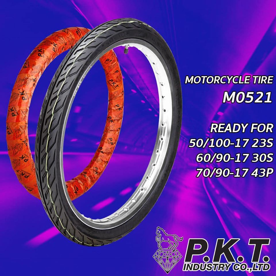 ยางนอก 2.00-17 PKT 50/100-17 MO521 ลายไฟ