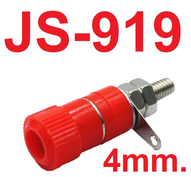 ปลั๊กกล้วย ตัวเมีย 4mm สีแดง Binding post JS-919 Terminal Connector Binding Post Banana Plug Jack Mount 4MM Red color บานานาปลั๊ก