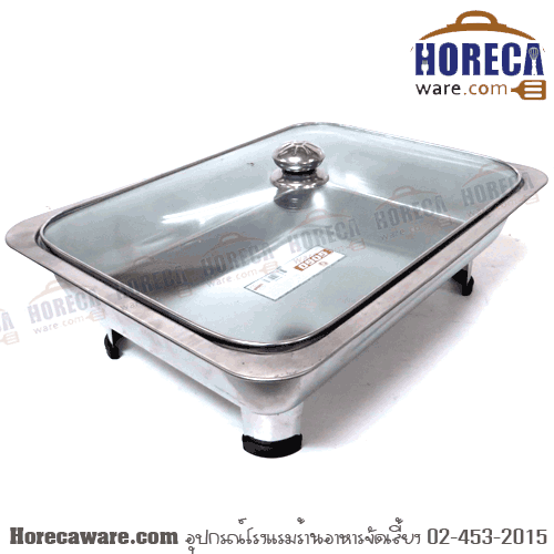 Stainless steel buffet food pan with glass lid 30x40 cm. Gogo [gg-e-40 * 30]