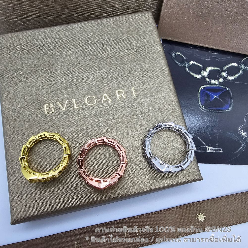 สีทอง | แหวนงู บูการี Bugari SERPENTI RING รุ่นงู ล้อมเพชร ปรับได้ฟรีไซส์ มี 3 สีให้เลือก งานสวยใส่ออกงาน รับรองเล่นไฟ สี เงิน ทอง พิงค์โกลด์ แหวนค่อนข้างจะหนา ใหญ่ กว่าปกติ แนะนำคนนิ้วใหญ่จะใส่สวย หากผุ้หญิง
