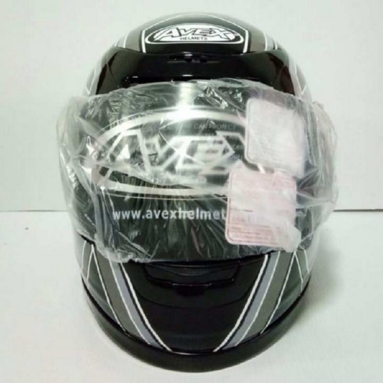 AVEX หมวกกันน็อคเต็มใบ ราคาถูก รุ่นXR-504 สีดำเงา-เทา แว่นดำ