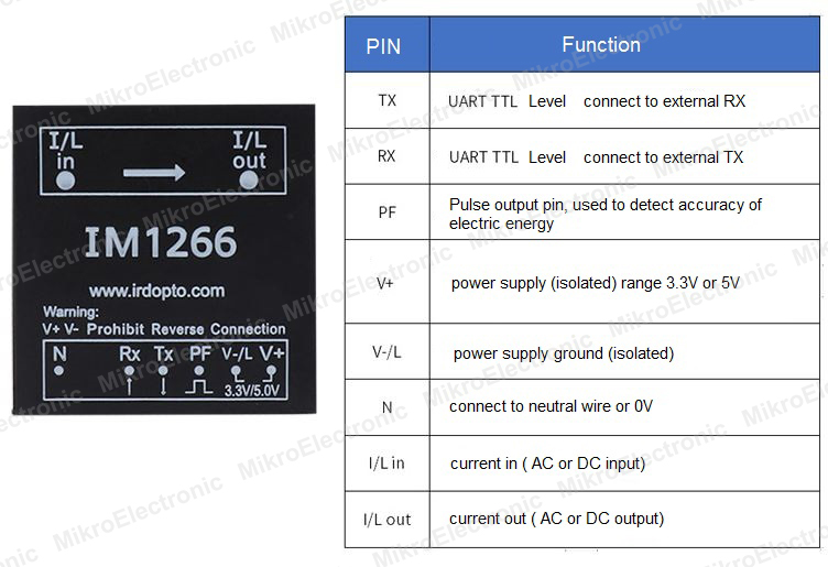 IM1266 (Standard version) 10mA-16A AC/DC voltage current measurement Electric quantity measurement module Electrical parameter acquisition module