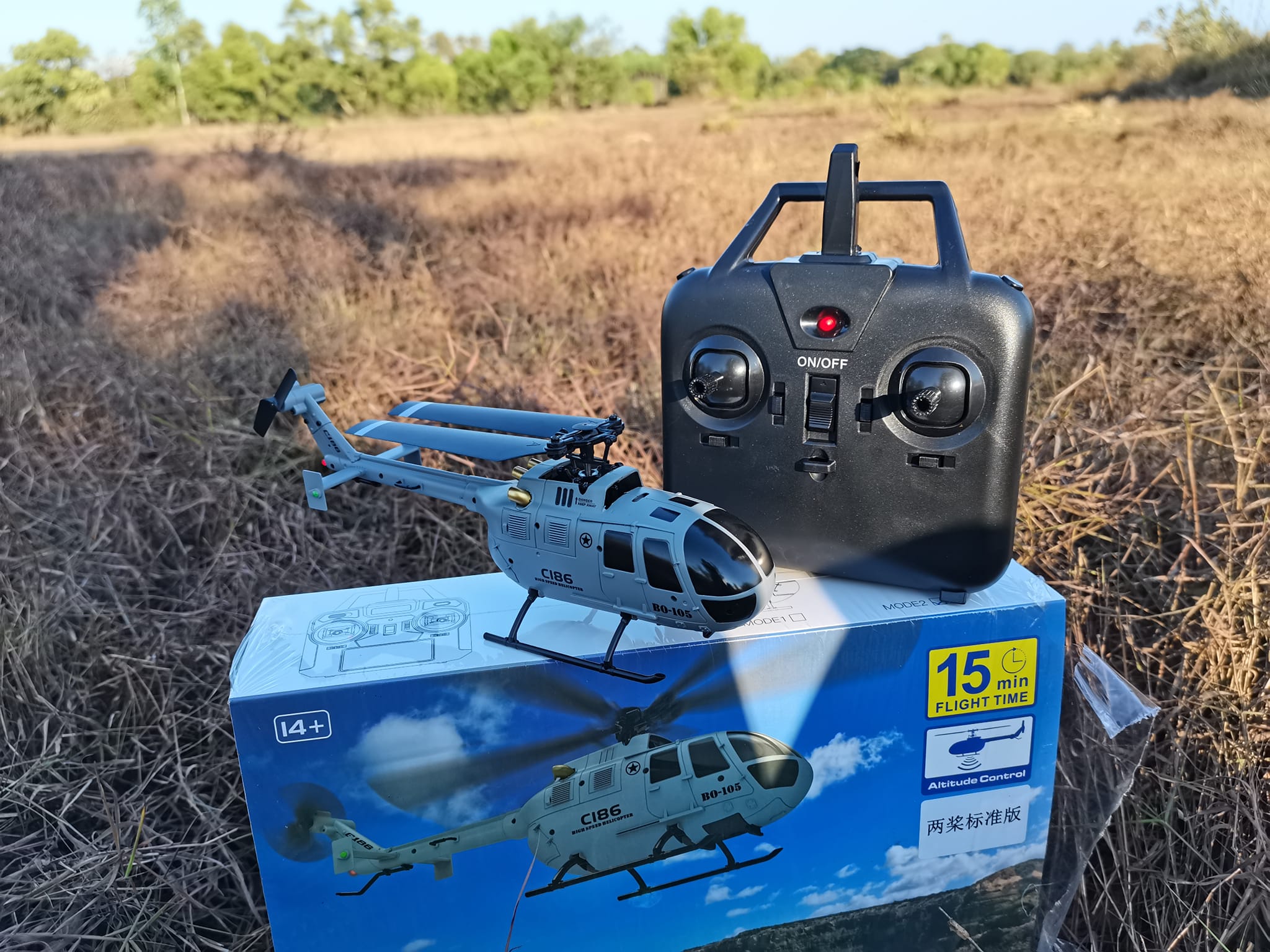 ! EUROCoptet BO-105 RC HELICOPTER 4CH ฮอบังคับตัวใหม่ล่าสุด สเกลน่าเล่นที่สุดแห่งปี2022 ระบบล็อคความสูง รุ่นสองใบ